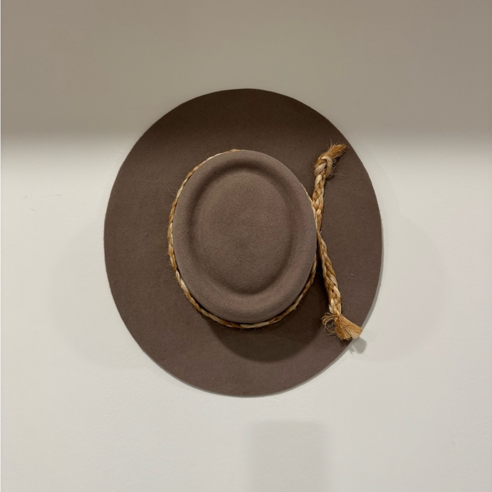 Classic Brown Felt Wide-Brim Hat with Braided Band